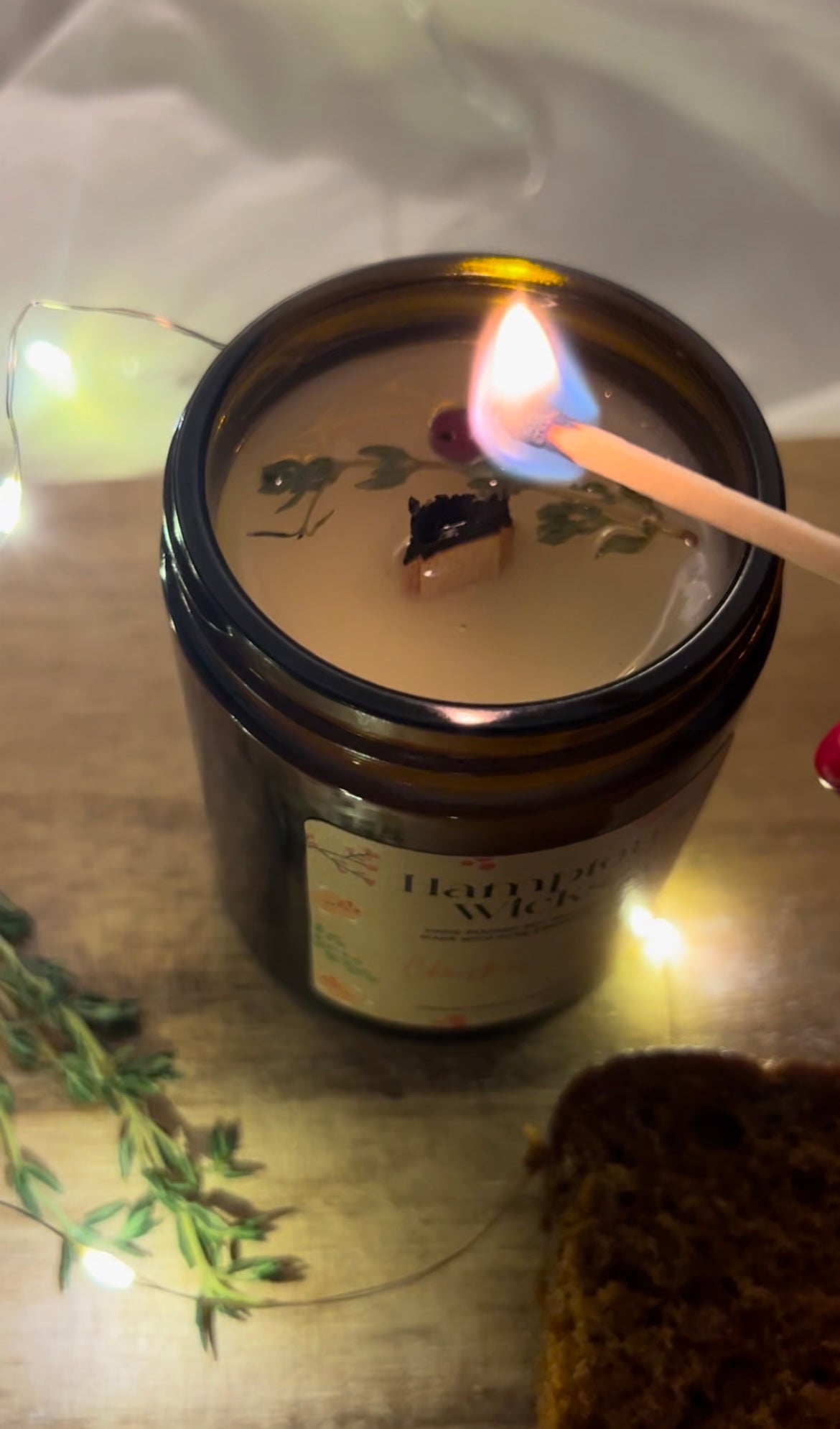 Christmas Thyme Wood Wick Candle