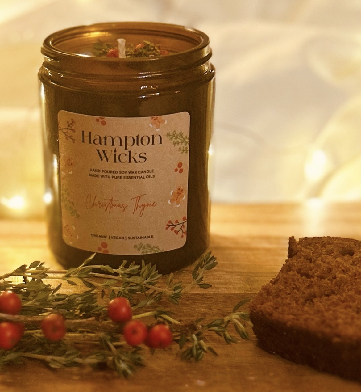 Christmas Thyme Cotton Wick Candle